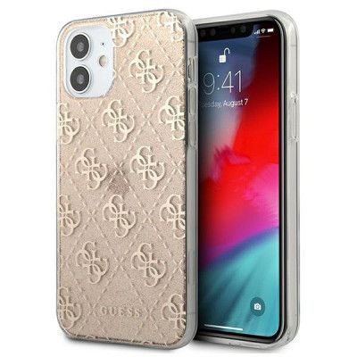 GUESS Skal iPhone 12 mini Glitter - Guld