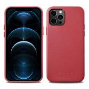 iCarer Äkta Läder Magsafe Skal iPhone 12 Mini - Röd