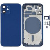 iPhone 12 Mini Komplett Baksida i Glas med Ram - Blå