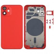 iPhone 12 Mini Komplett Baksida i Glas med Ram - Röd