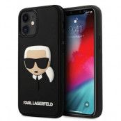 Karl Lagerfeld iPhone 12 Mini Skal 3D Rubber Karl`s Head - Svart
