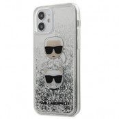 Karl Lagerfeld iPhone 12 Mini Skal Glitter Karl Choupette - Silver