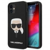 Karl Lagerfeld iPhone 12 Mini Skal Silikon Karl`s Head - Svart