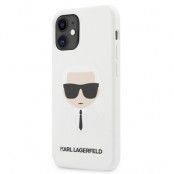 Karl Lagerfeld iPhone 12 Mini Skal Silikon Karl`s Head - Vit