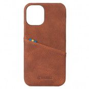 Krusell iPhone 12 Mini CardCover Leather, Cognac