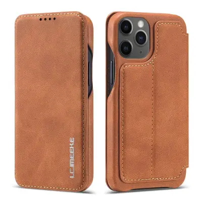LC.IMEEKE iPhone 12 mini Fodral KonstLäder - Brun
