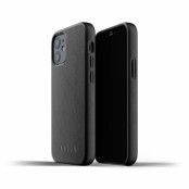 Mujjo Full Leather Case till iPhone 12 Mini - Svart