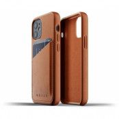 Mujjo Full Leather Wallet Case (iPhone 12 mini) - Blå
