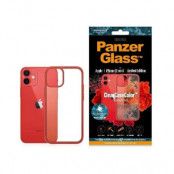 Panzerglass Clear Skal iPhone 12 Mini - Mandarin Röd