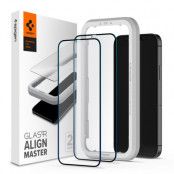 SPIGEN ALM FC 2-Pack Härdat Glas iPhone 12 Mini - Svart