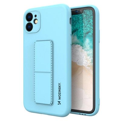 Wozinsky Kickstand Silikon Skal iPhone 12 Mini - Ljus Blå