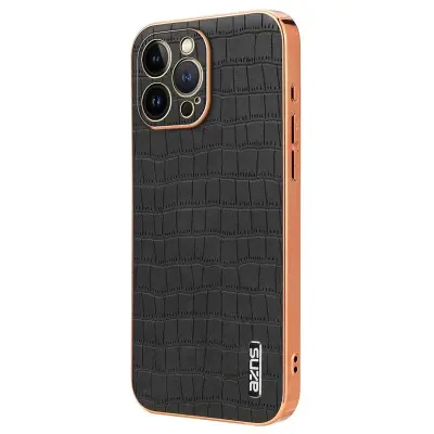 AZNS iPhone 12 Pro Max Plånboksfodral Konstläder - Svart