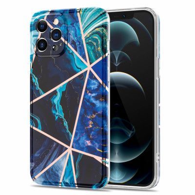 BOOM - Grid iPhone 12 Pro Max Skal - Blå Marmor