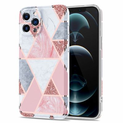 BOOM - Grid iPhone 12 Pro Max Skal - Rosa Marmor