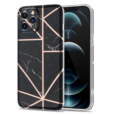 BOOM - Grid iPhone 12 Pro Max Skal - Svart Marmor