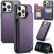 CASEME C22 iPhone 12 Pro Max Skal Läder med RFID - Lila