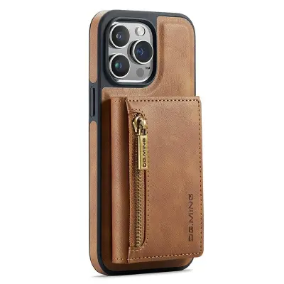 DG.MING M5 Series Mobilskal till iPhone 12 Pro Max Wallet - Brun