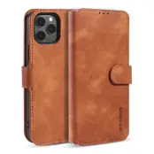 DG.MING Retro Plånboksfodral Konstläder för iPhone 12 Pro Max - Brun