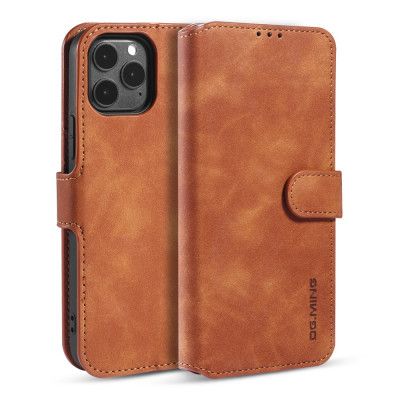 DG.MING Retro Läder Plånboksfodral iPhone 12 Pro Max - Brun