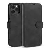 DG.MING Retro KonstläderPlånboksfodral för iPhone 12 Pro Max - Svart