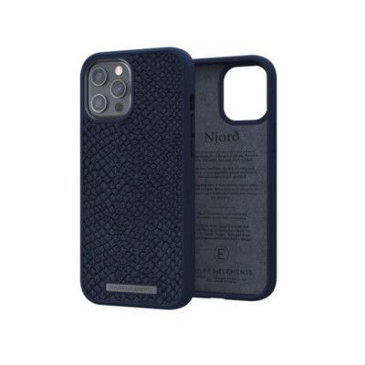 Elements Lax Magsafe Äkta Läder Skal iPhone 12 Pro Max - Blå
