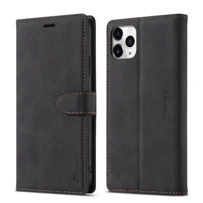 FORWENW F1 Series Plånboksfodral för iPhone 12 Pro Max - Konstläder - Svart