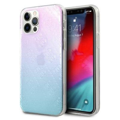 Guess iPhone 12 Pro Max Skal 3D Pattern Collection - Blå/Rosa