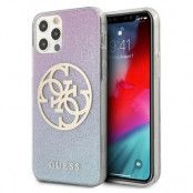 Guess iPhone 12 Pro Max Skal Glitter Gradient Circle Logo - Blå