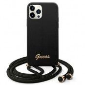 Guess iPhone 12 Pro Max Skal Metal Logo Cord - Svart