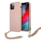 Guess iPhone 12 Pro Max Skal Saffiano Chain - Rosa