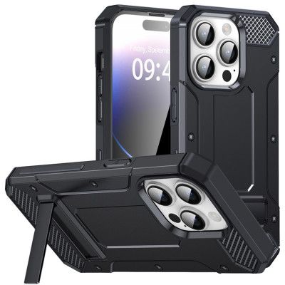 Mobilskal till iPhone 12 Pro Max Kickstand Shockproof - Svart