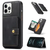 JEEHOOD Detachable Magnetic Wallet Mobilskal i TPU för iPhone 12 Pro Max - Svart