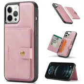 JEEHOOD iPhone 12 Pro Max Fodral KonstLäder Magnetisk - Rosa