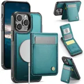 JEEHOOD J06 Konstläder fodral för iPhone 12 Pro Max - Blå