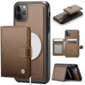 JEEHOOD J09 Fodral i Konstläder för iPhone 12 Pro Max - Brun