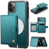 JEEHOOD J09 Fodral iPhone 12 Pro Max RFID-Skydd Konstläder Grön
