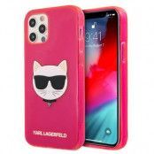 Karl Lagerfeld iPhone 12 Pro Max Skal Glitter Choupette Fluo - Rosa