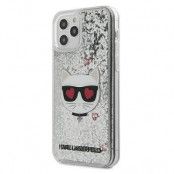 Karl Lagerfeld iPhone 12 Pro Max Skal Liquid Glitter Choupette - Silver