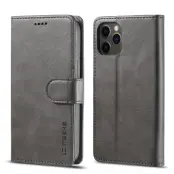 LC.IMEEKE iPhone 12 Pro Max Plånboksfodral Konstläder - Grå