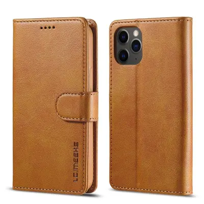 LC.IMEEKE iPhone 12 Pro Max Fodral KonstLäder - Brun