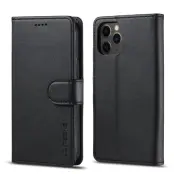 LC.IMEEKE iPhone 12 Pro Max Plånboksfodral i Konstläder - Svart