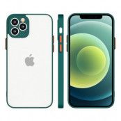 Milky Silicone Flexible Translucent Skal iPhone 12 Pro Max - Mörk Grön