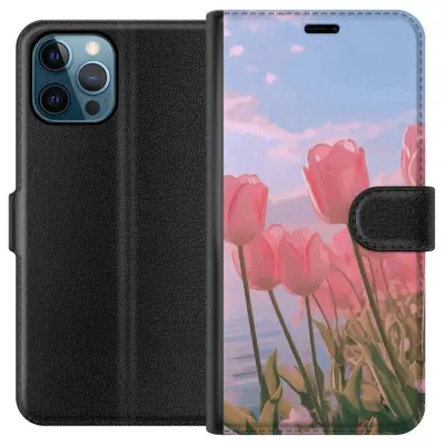 Plånboksfodral till Apple iPhone 12 Pro Max med Rosa Tulpaner