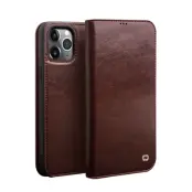 QIALINO iPhone 12 Pro Max Plånboksfodral Äkta Läder Shockproof