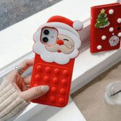 Santa Claus Pop It Silicone Skal iPhone 12 Pro Max - Röd