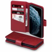 Terrapin | Äkta Läder Plånboksfodral iPhone 12 Pro Max - Röd