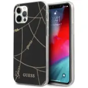 Guess iPhone 12 Pro Mobilskal MagSafe Gold Chain Collection - Svart