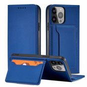 iPhone 12 Pro Plånboksfodral Magnet Stand - Blå