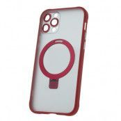 iPhone 12 Pro Röd MagRing Skyddande Magnetiskt Fodral