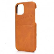 iPhone 12/12 Pro Läderskal med Kortfickor - Ljusbrun